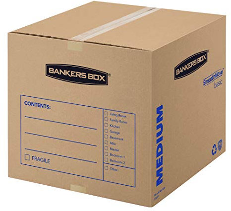 Bankers Box Umzugskartons Basic, vorgedruckt, zum Beschriften, 10 Stück