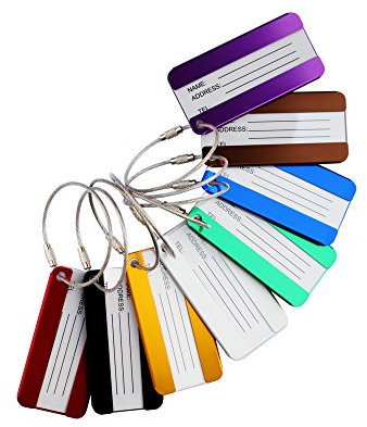 FunYoung Metall Kofferanhänger Gepäckanhänger Kofferschild mit Adressschild 8X Stück in Set