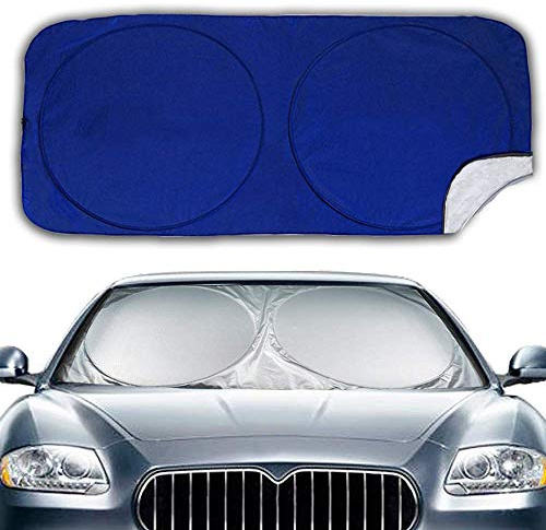 Big Hippo Car Window Sun Shade, Front Car Windshield Sunshade Keeps Vehicle Cool-UV Ray Protector Sunshade, Easy to Use, Flexible Size Windscreen Sun Shade for CAR, SUV, Truck