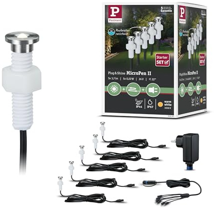 Paulmann 93695 Plug & Shine LED Außenleuchte EBL Set MicroPen II IP67 3000K incl. Driver 93695 Einbauleuchte Einbaustrahler Ausseneinbauleuchte
