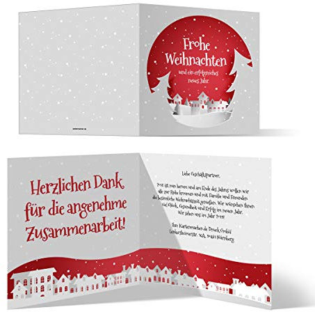 100 x Geschäftliche Weihnachtskarten Grußkarten individuell Weihnachten - Papier Stadt