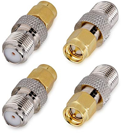 kwmobile 4X F-Buchse auf SMA Stecker Adapter - F-Buchse Female ohne Pin zu SMA Male mit Pin Konverter - SMA-Adapter Koaxial Steckverbinder