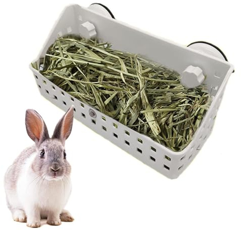 kathson Hay Feeder for Rabbit, Bunny Hay Holder Guinea Pig Hay Feeder Plastic Hay Rack for Rabbits Small Animal Chinchilla Ferret (7.5 X 4.7 X 5.5 inch)
