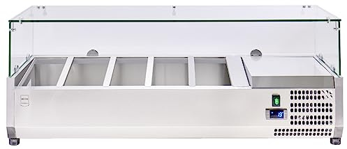METRO Professional Aufsetzkühlvitrine GHS1120, Glas/Edelstahl, 40 L, Umluftkühlung, 180 W, silber