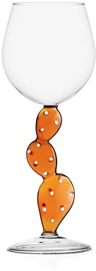 Ichendorf Milano Calice Vino, Cactus Ambra, Collezione Desert Plants, 35 cl, Vetro Borosilicato, Fatto a Mano