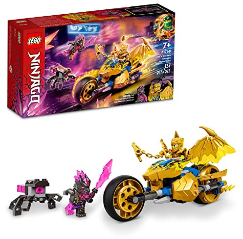 LEGO NINJAGO Jay's Golden Dragon Set, 71768 Toy Motorcycle with Dragon, Spider Figure and Jay Minifigure, Birthday Gift Idea for Kids 7 Plus