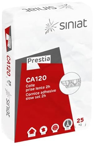Siniat Prestia CA120 Plaster, Cornice & Cove Adhesive Plaster of Paris, 25kg, Off-white