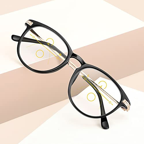 XFAK Bifokale Lesebrille Großer Computerbrille Metallrahmen Blaulicht Blockierende Lesegerät Feder Scharnier Presbyopie Brille Herren Damen (Size : 2.0X)