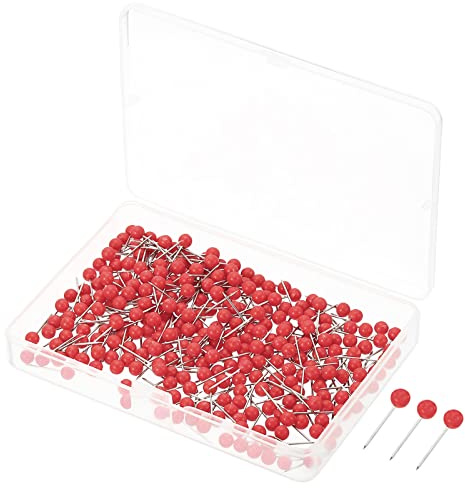 PATIKIL Goupilles Pression, 300 Paquet Plastique Rond Tête Carte Punaises Pouce Acier Points pour Monde Cartes Tableau Lièges,