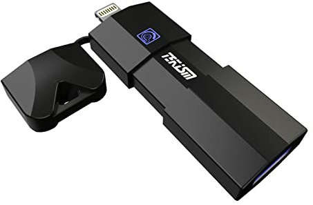 TEKISM Memoria USB de 128 GB con certificación MFi para iPhone, memoria USB de alta velocidad, almacenamiento externo compatible con iPhone, iPad, iPod, PC