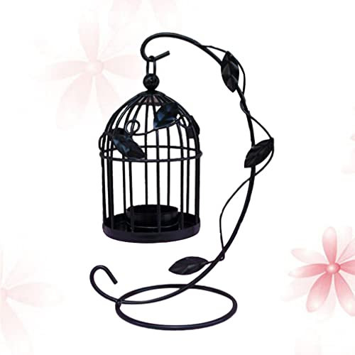 Beavorty Kerzenständer in Vogelkäfigform Vintage-kerzenhalter Kerzenkäfig-tischdekoration Für Zuhause Hochzeit Party Schwarz