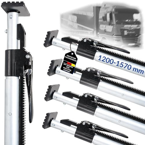 Trave di bloccaggio in alluminio, 1200 – 1570 mm, fissaggio del carico e sicurezza per il trasporto per auto, camion, rimorchi, camper e furgoni (1)