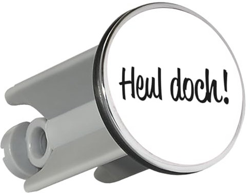 Huuraa Waschbeckenstöpsel Heul doch Schriftzug Geschenk 4cm für Waschbecken Abflussstopfen Heul doch Geschenkidee