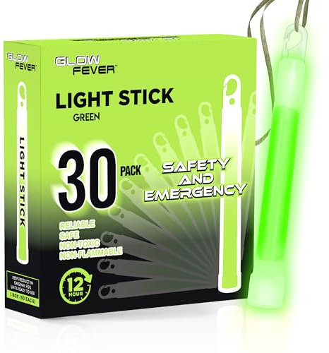 Glow Fever Bâtons fluorescents en vrac, bâtons lumineux militaires de sécurité d'urgence de 15,2 cm, lumineux ultra lumineux avec 12 heures de durée pour randonnée, fête, camping, occultation, abri