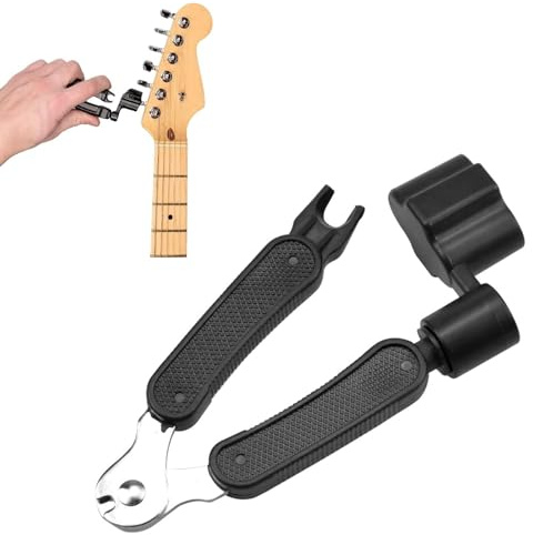 1 Pcs Guitar String Winder Cutter and Bridge Pin Puller,3-in-1 Multifunctional Guitar String Cutter,Guitar Bridge Pin Puller Instrument Repairing Guitar For Instrument Repairing Guitar (Black)