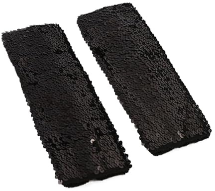 Pailletten Handschuhe für Damen, Lange Pailletten Glitzer Fingerlose Handschuhe Armstulpe Weich Pailletten Manschetten Tanzhandschuhe für Halloween, Cosplay, Opernaufführungen Tanzen Kostüm Zubehör