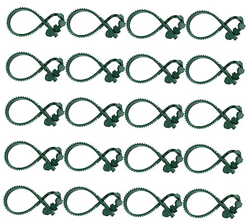 CAXUSD 20st Lösbare Kabelbinder Garten Krawatten Clips Schale Im Freien Weinschnallenhalter Wachswärmerschale Garten Twist Bindedraht Wiederverwendbares Gartenkabel Gartenclip Pflanze