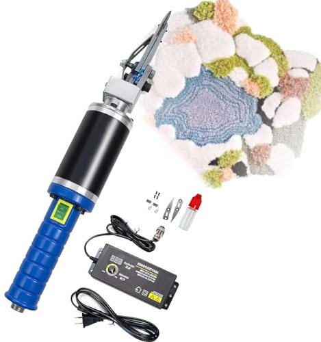 Elektrische Schere zum Tuften von Teppichlücken, 200 W, professionelle Teppich-Schnitzschere, Schnitzschere mit Einstellbarer Geschwindigkeit, mit Ersatzteilen