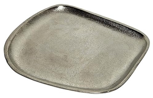 Dekoteller Metall Silber Dekoschale Metallteller Deko Schale Teller 20 x 18 cm