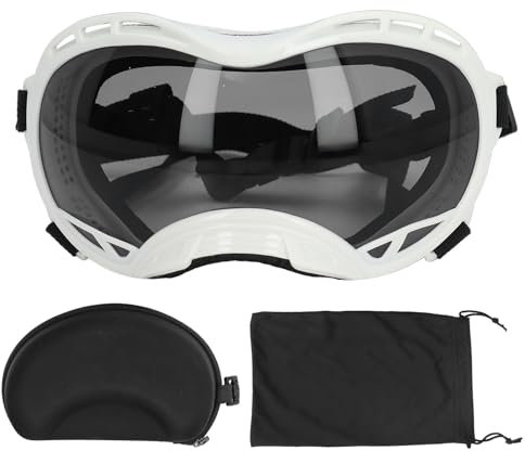 Alomejor Haustier-Sonnenbrille, Winddicht, UV-beständig, Brille, Weich und Bequem, Verstellbarer Riemen für Große Hunde (Transparent)