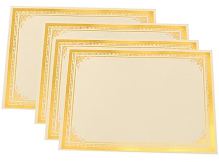 Lurrose 8blätter Zertifikatsinnenpapier Vergoldetes Papier Auszeichnungsblätter Zertifikatszubehör Papier Für Zertifikate Zertifikat Urkunde