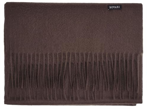 Bovari Kaschmir Schal Damen – 100% Kaschmir/Cashmere – Premium Qualität – 180 x 31 cm - viele Farben (Dunkelbraun)