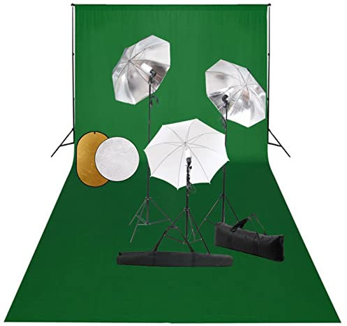 Somanki Kit Studio Fotografico con Luci Ombrelli Fondale e Riflettore,Studio Foto,Fotografia,Illuminazione e Studio,Luci e Flash da studio-3067094