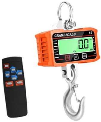 Milageto 1000 kg Kranwaage, digitale Hängewaage, Haushalts-Handgepäckwaage, Gepäckwaage für Lebensmittelstandorte, Fabriken, Fischerfarmen, Orange