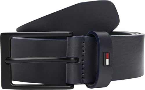 Tommy Hilfiger Cintura Uomo Layton 3,5 cm Cintura in Pelle, Blu (Space Blue), 105 cm