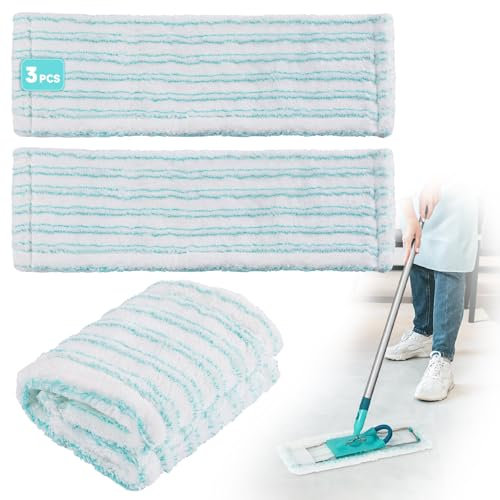 3 Pack Ersatz-Wischbezüge für Leifheit Profi XL Micro Duo / Profi XL Cotton Plus, Effiziente Mikrofaser Bodenwischer-Stiele Ersatzbezug geeignet für alle Böden