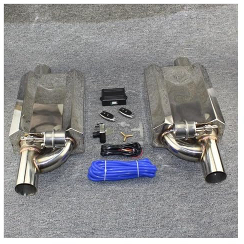 Auspuffendrohr Auto-Auspuffschalldämpfer Für E90 E46, 304 Edelstahl Elektrischer Fernbedienungsschalter, Tiefes Sound-Auspuffrohr + Doppelschwanz Auto Endrohre(Pneumatic 70)