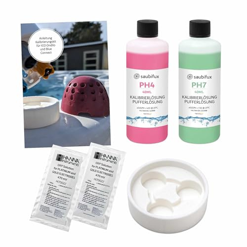 Saubifux - Kalibrierung Set für ICO Sonden mit pH 4, pH 7, ORP 470 mV, kompatibel mit ICO SPA und Pool sowie Blue Connect - Ideal für 2 Anwendungen