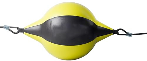 Double End Bag Ball - Boxball Reflex Training Bag | Boxing Speed Bag | Gelber Doppelendball | Leder Boxsack | Doppelendboxsack | Fitnessgeräte | Wohnaccessoires für Erwachsene