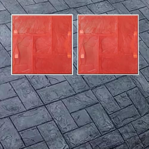 CXUNFHCL Stampo per calcestruzzo, stampi per calcestruzzo (Set da 2), Tappetino con Texture in Pietra Stampata, Stampo per calcestruzzo Senza Soluzione di continuità per Pavimenti, Modello Decorativo