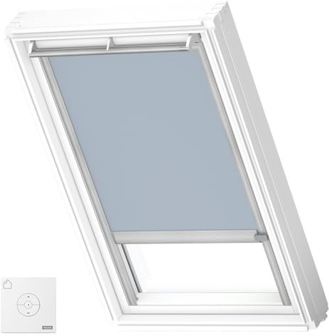 VELUX Original Solar-Verdunkelungsrollo für UK08, Himmelblau, Grauer Führungsschiene