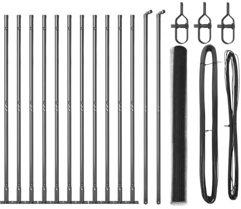 vidaXL Fence Post Grey 25 x 1.4 m (25 mm mesh) Steel and PVC, Garden and Terrace, Durable Steel Fence, Modern Outdoor Fencing Panels, Security Posts, Residential Barrier Enclosure