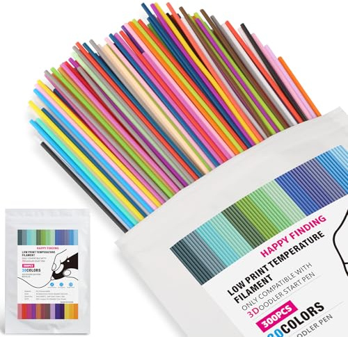 300 Stück 3D Stift Filament für 3Doodlers Start Pen,3D Druck Stifte Nachfüllungen 2.5mm 30 Farben