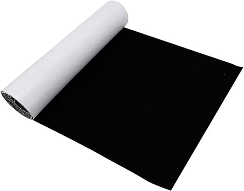 Gohytal Selbstklebender Filz Schwarz, 50 x 150 cm, 1 mm Dick, Zuschneidbarer Klebefilz für Auto Innenraumverkleidung, Möbel, Boxenauskleidung, Filzstoff zum Basteln
