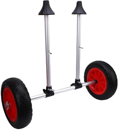 Oreilet Kajak Wagen, Kanu-Boots Träger Dolly mit Verstellbarer Breite, 10 Zoll Voll Reifen, Abnehmbarer Kanu-Trolley-Wagen Anhänger Transport für Kajaks Kanus