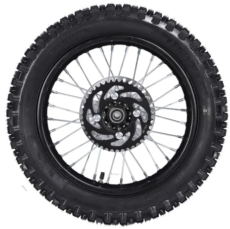 Yctze Ensemble de Pneus de Bord de Roue Arrière 14 Pouces avec Rotor et Pignon 90/100-14 Remplacement de Poignée Améliorée de l'arbre 15 Mm pour Tao Kayo TSD 110 TD 125