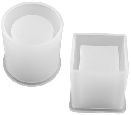 BEBEMOKO 2piezas Molde De Silicona Flexible Para Resina Con Conjunto De Forma De Cubo y Cilindro Reutilizables Para Maceteros Diy Portalápices y Decoración Artesanal