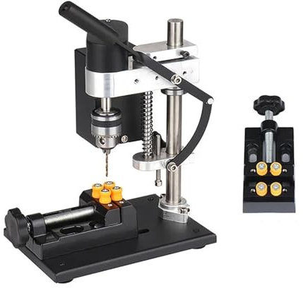 Taladro de Columna, Nuevo Mini taladro de banco de escritorio, Micro DC, velocidad ajustable de siete niveles, taladro eléctrico de precisión for el hogar, soporte for máquina