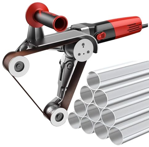 Lucidatrice per tubi in acciaio inox con velocità variabile e nastri abrasivi, levigatrice manuale per finitura professionale