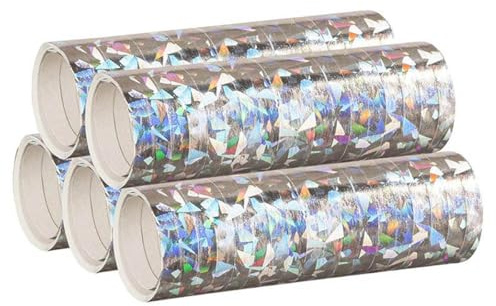 Luftschlangen Holografisch 4m / 5 Rollen | Silber