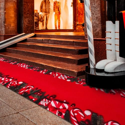 OLIVO.shop JINGLE ROLL - Alfombra navideña a medida, por metros, para interior y exterior, alfombra navideña a medida, 1 metro de ancho, para eventos y preparaciones, alfombra navideña a medida (GIFTS