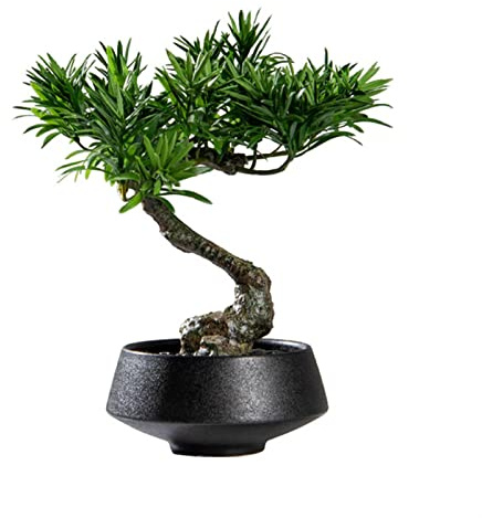 ZENY896V Bonsái Falso Nuevo árbol de bonsái Artificial Chino Simulación Bienvenida Pino Planta Verde Pequeños Adornos Mesa Centro Estudio Gabinete Vino Bonsai Decoración