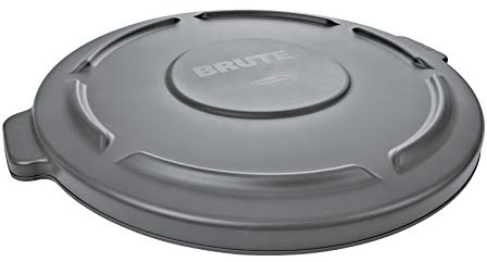 Rubbermaid Commercial Products BRUTE Mülleimer Deckel mit Kuppel Grau – Passend für 121 L BRUTE Abfallbehälter, mit Wasserablauf, UV-Schutz & Stapelfunktion – FG263100GRAY