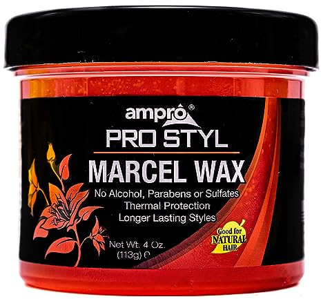Ampro Marcel Wax - Gives All Hair Types Long Lasting Hold - Rinses Out Easily Without Any Buildup or Residue and Protects Tresses from Heat - Unscented Formula with No Alcohol or Parabens - 113 g