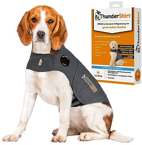 ThunderShirt Wickelbody für ängstliche Hunde, Beruhigungsweste, grau-meliert Classic, Größe M