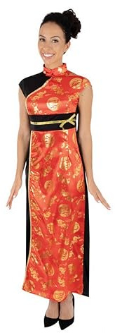 P'tit Clown - 40890 - Robe Chinoise - Costume Nouvel an Chinois - Déguisement pour Adulte - Parfait pour Fêtes Costumées et Évènements à Thème - Polyester - Rouge